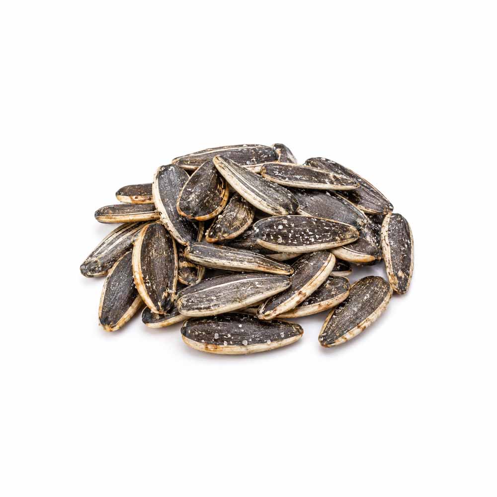 Roasted-white-strip-sunflower-seed-Mafshop تخمه آفتاب گردان دورسفید برشته - تصویر 1